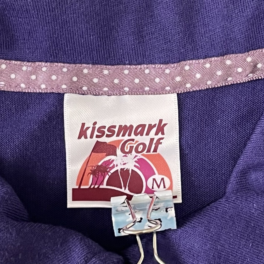 kissmark(キスマーク)の【美品】kissmark キスマーク　半袖ポロシャツ　カットソー　ドット　M レディースのトップス(ポロシャツ)の商品写真