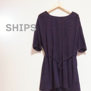 シップス(SHIPS)のSHIPS シップス　トップス　半袖　レディース　ドット　チュニック　体型隠し(チュニック)