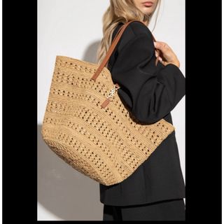 サンローラン(Saint Laurent)のPanier Medium Raffia YSL カゴトートバッグ(かごバッグ/ストローバッグ)