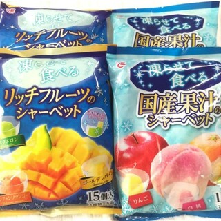 国産果汁・リッチフルーツ　凍らせて食べるシャーベット　個包装　氷菓　清涼菓子♬⑥(菓子/デザート)