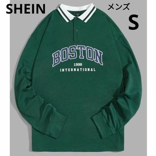 シーイン(SHEIN)のSHEIN  カレッジ風 ポロシャツ  オーバーサイズ ポロシャツ(ポロシャツ)