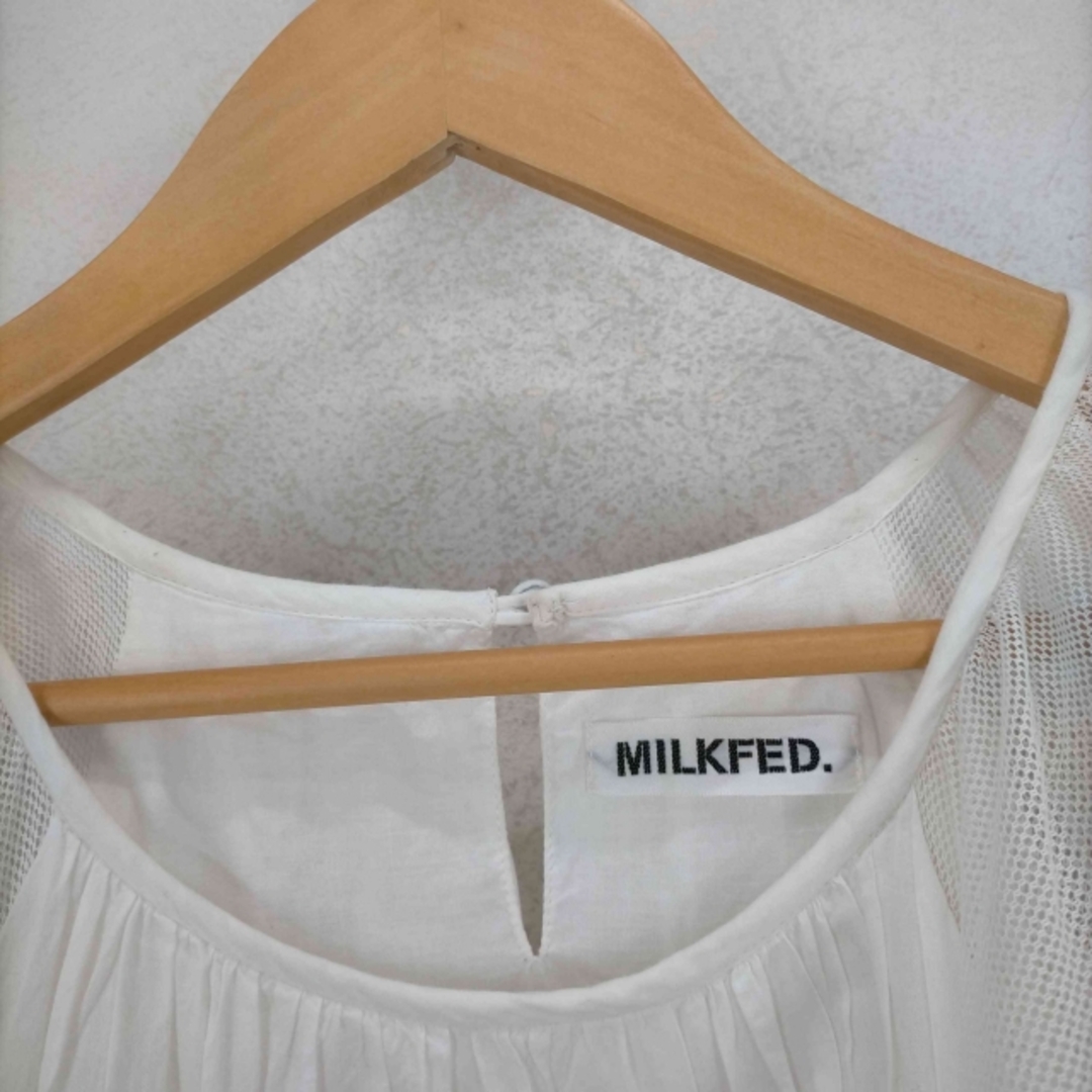 MILKFED.(ミルクフェド)のMILKFED.(ミルクフェド) 袖刺繍メッシュギャザーワンピース レディース レディースのワンピース(その他)の商品写真