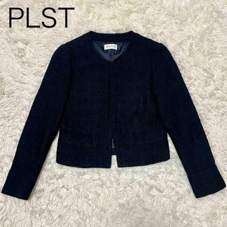 プラステ(PLST)の【極美品】PLSTノーカラージャケット 黒 S(ノーカラージャケット)