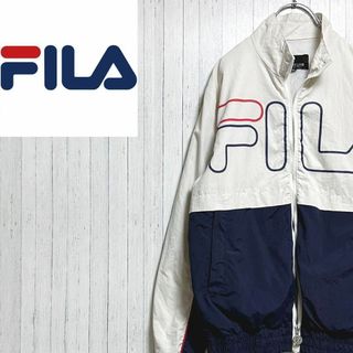 フィラ(FILA)のFILA　フィラ　 ジップアップジャケット　ビッグロゴ　ツートンカラー　M(ナイロンジャケット)