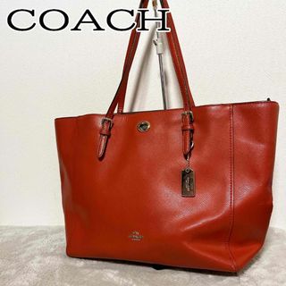 コーチ(COACH)の美品✨COACH コーチセミショルダーバッグトートバッグオレンジ橙(ショルダーバッグ)