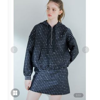 Monogram jacquard pullover×short skirt(セット/コーデ)