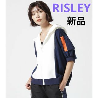 【新品 未使用】 リズレー RISLEY 半袖 パーカー フリーサイズ ネイビー(パーカー)