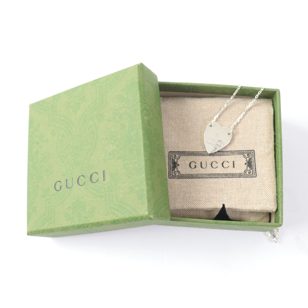 Gucci(グッチ)の美品☆GUCCI グッチ 223512 AG925 ハートモチーフ アクセサリー ネックレス シルバー 箱・保存袋付き イタリア製 重量8.2g レディース レディースのアクセサリー(ネックレス)の商品写真