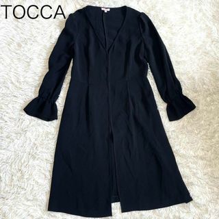 トッカ(TOCCA)の【TOCCA】アンサンブルカーディガン ロング 黒 0 お呼ばれ 結婚式(カーディガン)