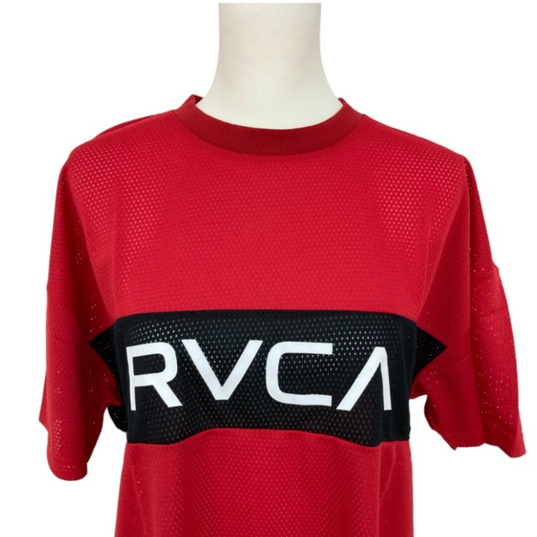 RVCA(ルーカ)のタグ付き ルーカ トップス メッシュ ロゴ Tシャツ ユニセックス レッド S メンズのトップス(Tシャツ/カットソー(半袖/袖なし))の商品写真