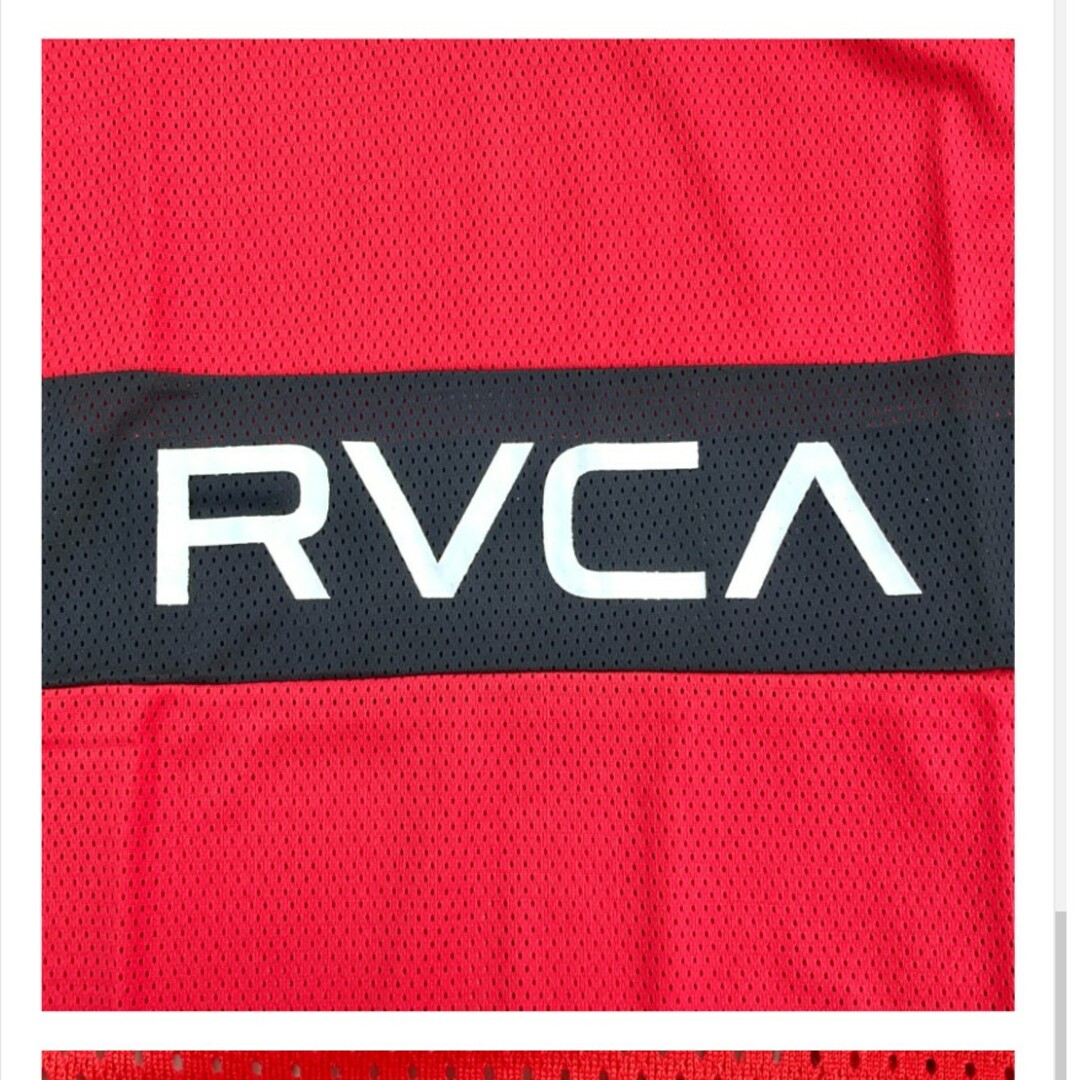 RVCA(ルーカ)のタグ付き ルーカ トップス メッシュ ロゴ Tシャツ ユニセックス レッド S メンズのトップス(Tシャツ/カットソー(半袖/袖なし))の商品写真