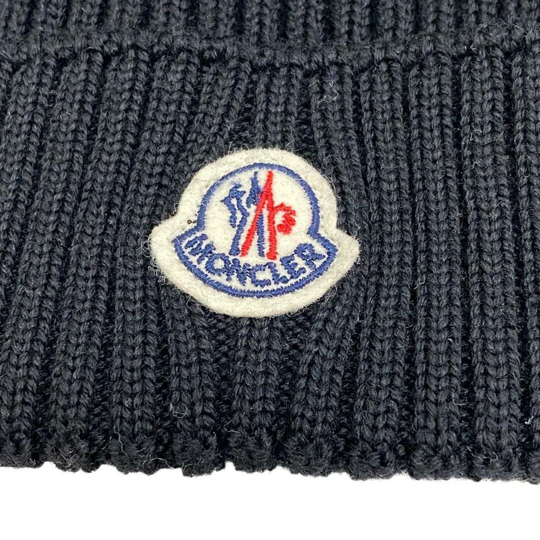 MONCLER(モンクレール)のモンクレール MONCLER ニットキャップ
 ワッペン BERRETTO L ブラック レディースの帽子(ニット帽/ビーニー)の商品写真