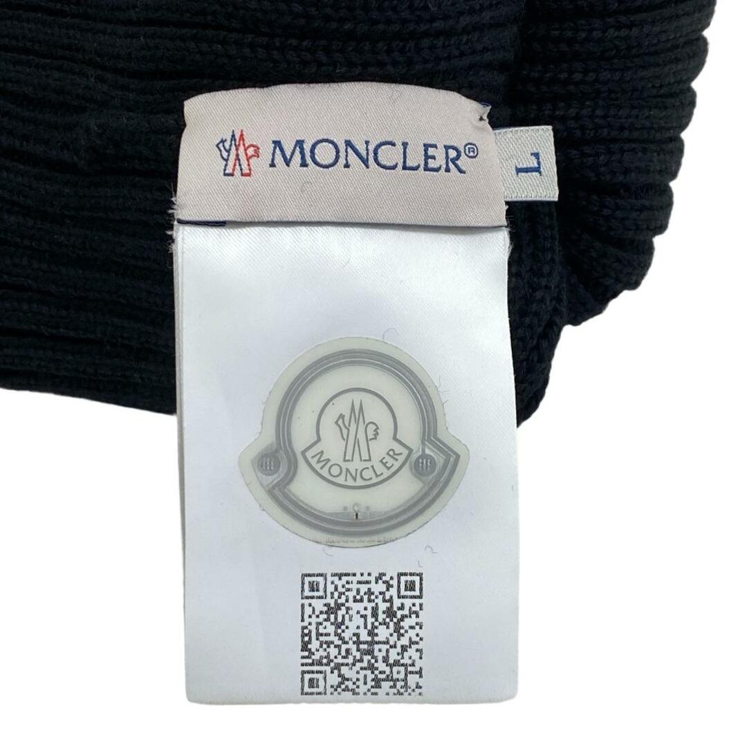 MONCLER(モンクレール)のモンクレール MONCLER ニットキャップ
 ワッペン BERRETTO L ブラック レディースの帽子(ニット帽/ビーニー)の商品写真