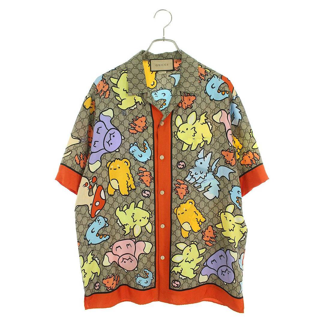 Gucci(グッチ)のグッチ  734122 ZAMFY GG総柄モンスターシルク半袖シャツ メンズ 48 メンズのトップス(シャツ)の商品写真