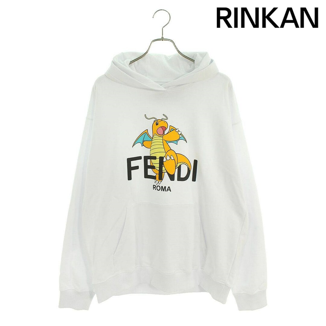 FENDI(フェンディ)のフェンディ ×フラグメントデザイン fragment design  24SS  FY1143 AQJK ロゴポケモンカイリュープリントプルオーバーパーカー メンズ L メンズのトップス(パーカー)の商品写真