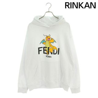 フェンディ(FENDI)のフェンディ ×フラグメントデザイン fragment design  24SS  FY1143 AQJK ロゴキャラクタープリントプルオーバーパーカー メンズ L(パーカー)