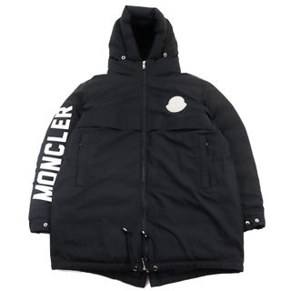 モンクレール(MONCLER)の良品○MONCLER モンクレール 2019年製 E20914236005 C0078 CHARNIER GIUBBOTTO ロゴワッペン/プリント トリコロール フーデッド ダブルジップ ダウンジャケット/ダウンコート ブラック 3 正規品 メンズ(ダウンジャケット)