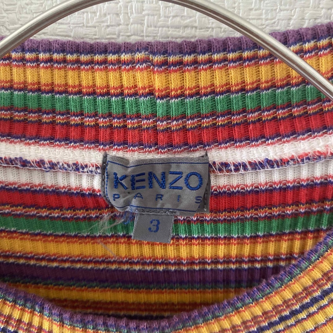 KENZO(ケンゾー)のKENZOケンゾーtシャツ半袖総柄メンズボーダーレインボーマルチカラー メンズのトップス(Tシャツ/カットソー(半袖/袖なし))の商品写真