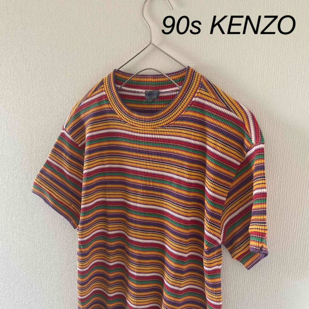 KENZO(ケンゾー)のKENZOケンゾーtシャツ半袖総柄メンズボーダーレインボーマルチカラー メンズのトップス(Tシャツ/カットソー(半袖/袖なし))の商品写真