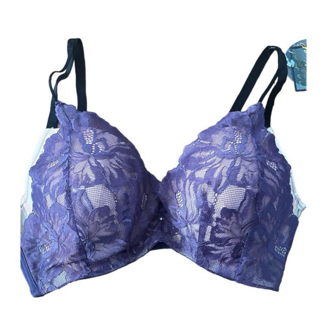 ♡ブラジャー＆ショーツセット♡ F85 LL 紫 レディースの下着/アンダーウェア(ブラ&ショーツセット)の商品写真