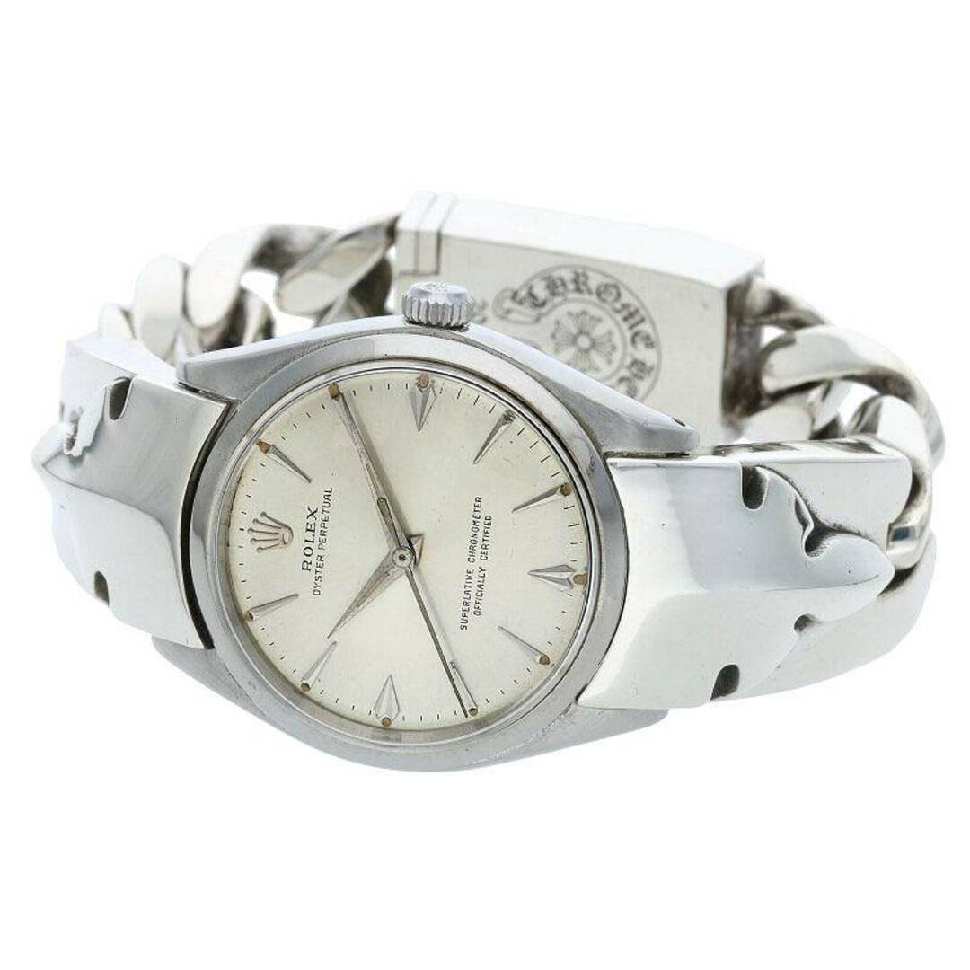Chrome Hearts(クロムハーツ)のクロムハーツ ×ロレックス ROLEX  Ref.1007/オイスターパーペチュアル フレアニークラシックリンクウォッチブレスレット腕時計 メンズ メンズの時計(その他)の商品写真