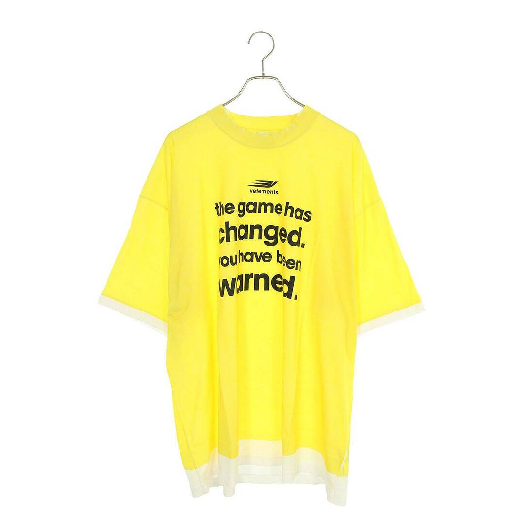 VETEMENTS(ヴェトモン)のヴェトモン  23AW  GAMECHANGING T-SHIRT / YEL UE54TR500Y ゲームチェンジTシャツ メンズ S メンズのトップス(Tシャツ/カットソー(半袖/袖なし))の商品写真