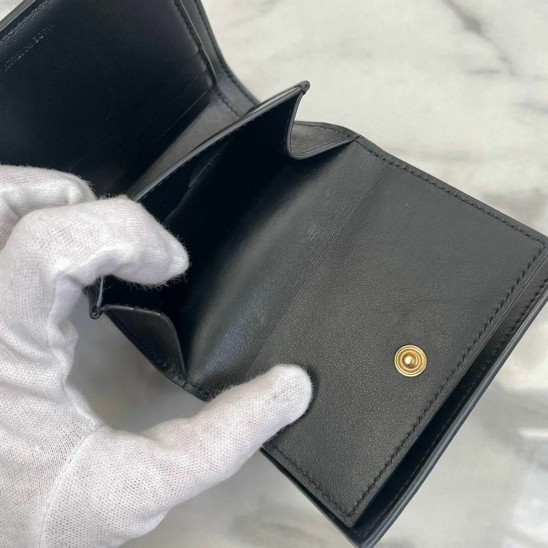 極美品 現行 セリーヌ スモールトリフォールドウォレット ミニ財布 新型ロゴ 黒 極美品 現行 セリーヌ スモールトリフォールドウォレット ミニ財布 新型ロゴ 黒