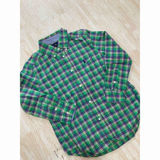 ラルフローレン(Ralph Lauren)のラルフローレン　キッズ　120 長袖シャツ　緑　チェック　綿100%(Tシャツ/カットソー)