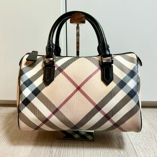 バーバリー(BURBERRY)の美品✨ BURBERRY バーバリー ノバチェック PVC×レザー ハンドバッグ(ハンドバッグ)