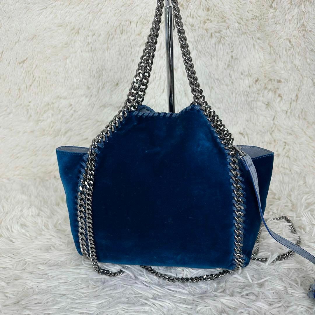 Stella McCartney(ステラマッカートニー)の極美品 ステラマッカートニー ファラベラ リバーシブル トートバッグ ベロア 紺 レディースのバッグ(ショルダーバッグ)の商品写真