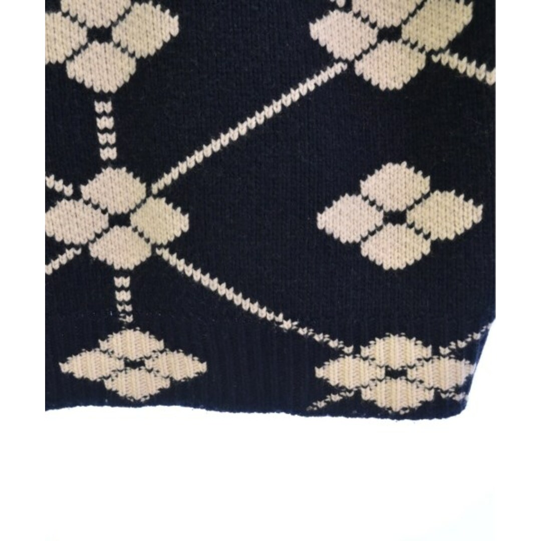 PRADA - PRADA プラダ カーディガン L 紺x白 【古着】【中古】の PRADA - PRADA プラダ カーディガン L 紺x白 【古着】【中古】の