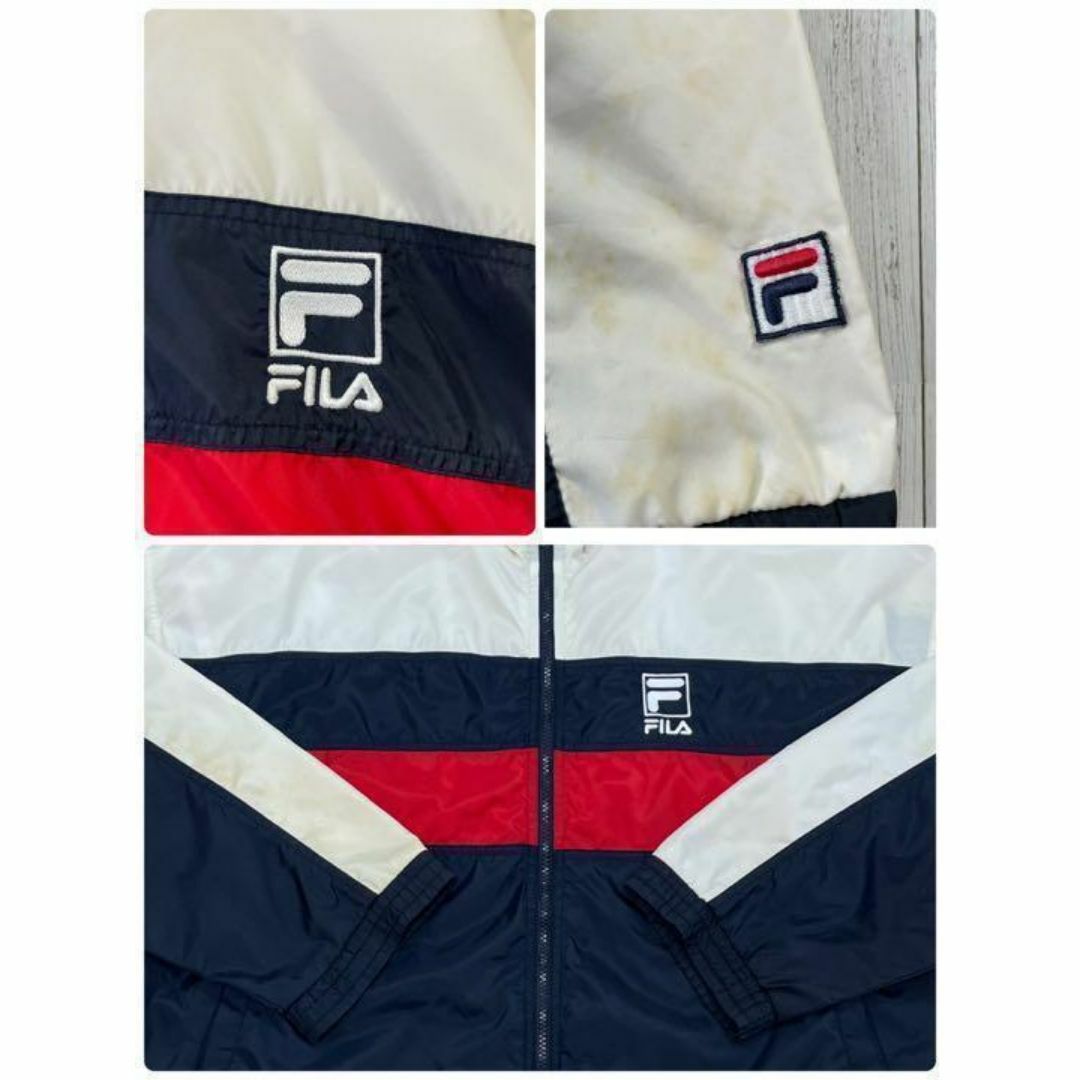 FILA(フィラ)のFILA フィラ　ナイロンジャケット　マルチカラー　刺繍ロゴ　ビッグサイズ　XL メンズのジャケット/アウター(ナイロンジャケット)の商品写真