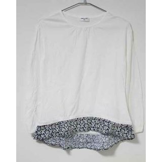 コムサデモード(COMME CA DU MODE)の【春物 新入荷!】〓コムサ・フィユ/COMME CA FILLE〓140cm 長袖Tシャツ/長袖カットソー/ロンT 白×紺【中古】 子供服 キッズ kids ジュニア 女の子 春秋 tops 723042(Tシャツ/カットソー)