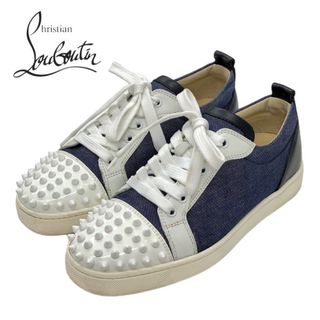 クリスチャンルブタン(Christian Louboutin)のクリスチャンルブタン Christian Louboutin ルイスジュニア スニーカー 靴 シューズ デニム レザー パテント ネイビーホワイト ブラック スパイク スタッズ(スニーカー)