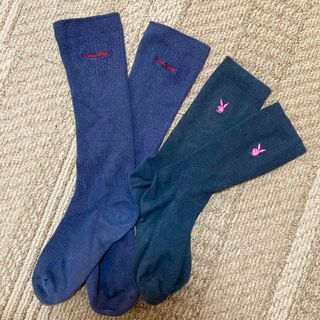 プレイボーイ(PLAYBOY)の【使用済み】プレイボーイ　コンバース ネイビー靴下　２足セット(ソックス)