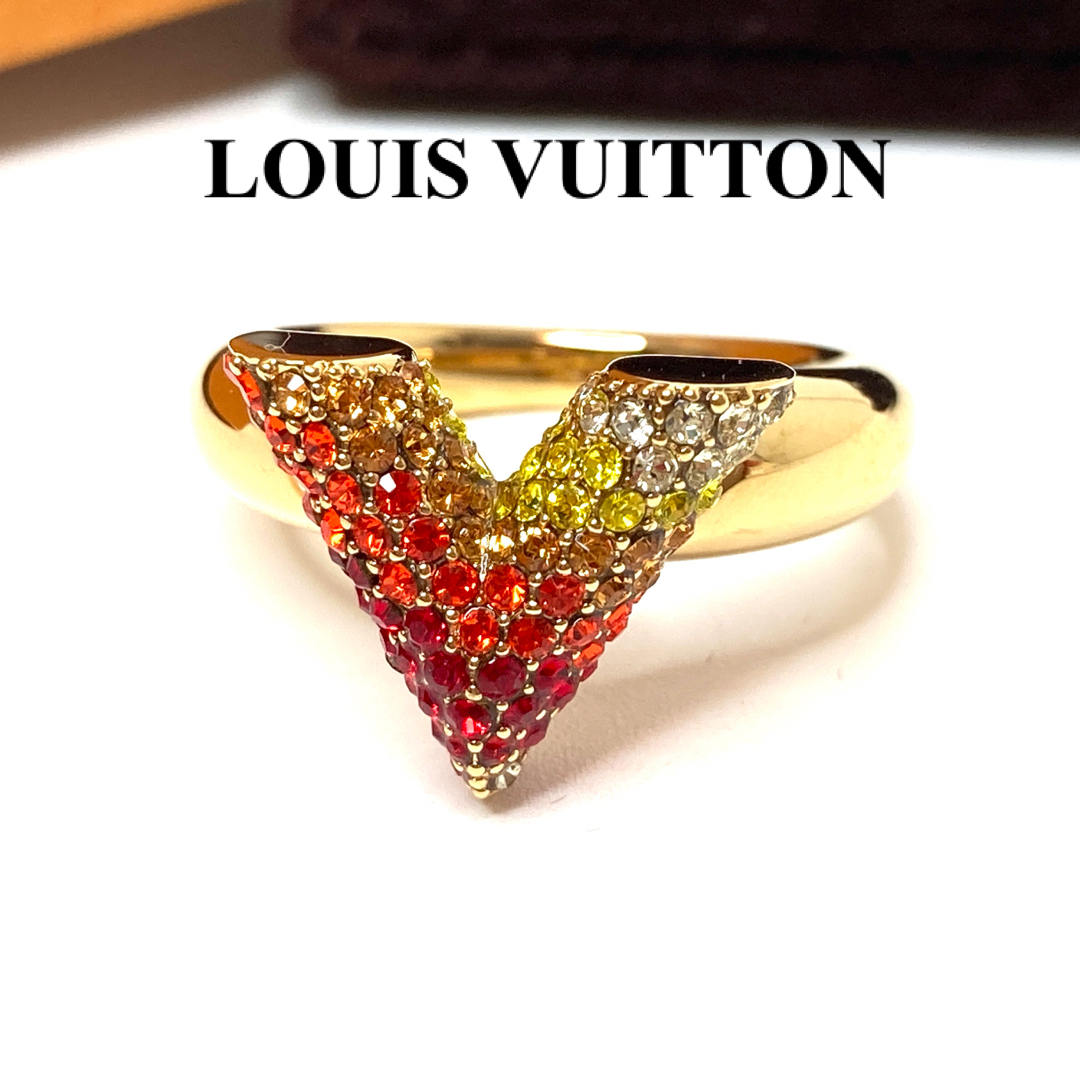 LOUIS VUITTON(ルイヴィトン)のルイヴィトン　エッセンシャルV　ストラス　リング　指輪　ゴールド　ラインストーン レディースのアクセサリー(リング(指輪))の商品写真