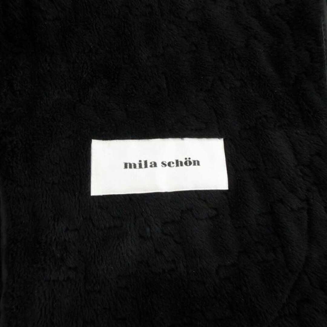 mila schon(ミラショーン)のミラショーン コート フード ハーフ丈 ブラック 黒 42 L位 ■SM1 レディースのジャケット/アウター(ロングコート)の商品写真