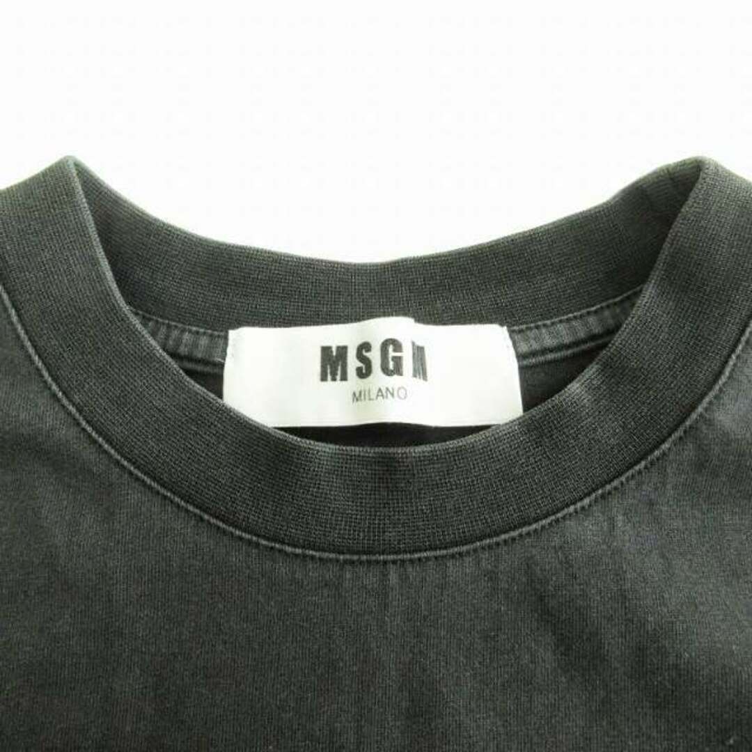 MSGM(エムエスジイエム)のエムエスジーエム Tシャツ カットソー 半袖 マイクロロゴ プリント 黒 S レディースのトップス(Tシャツ(半袖/袖なし))の商品写真