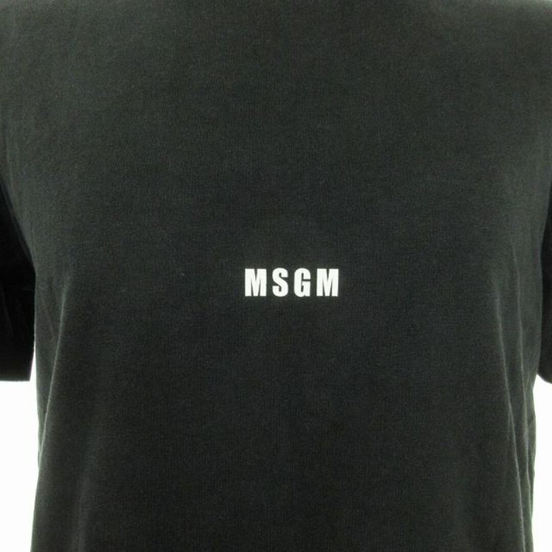 MSGM(エムエスジイエム)のエムエスジーエム Tシャツ カットソー 半袖 マイクロロゴ プリント 黒 S レディースのトップス(Tシャツ(半袖/袖なし))の商品写真