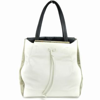 フルラ(Furla)のフルラ ハンドバッグ トート カバン スエード 切り替え レザー 黒 白(トートバッグ)