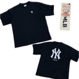 MLB ロゴ刺繍 クルーネック半袖Tシャツ ブラック レディース M 新品(Tシャツ(半袖/袖なし))