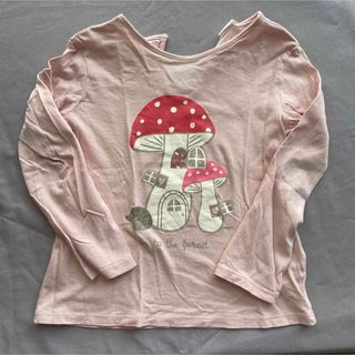 エイチアンドエム(H&M)のH&M トップス　ロンt 92サイズ　ピンク　きのこ柄(Tシャツ/カットソー)