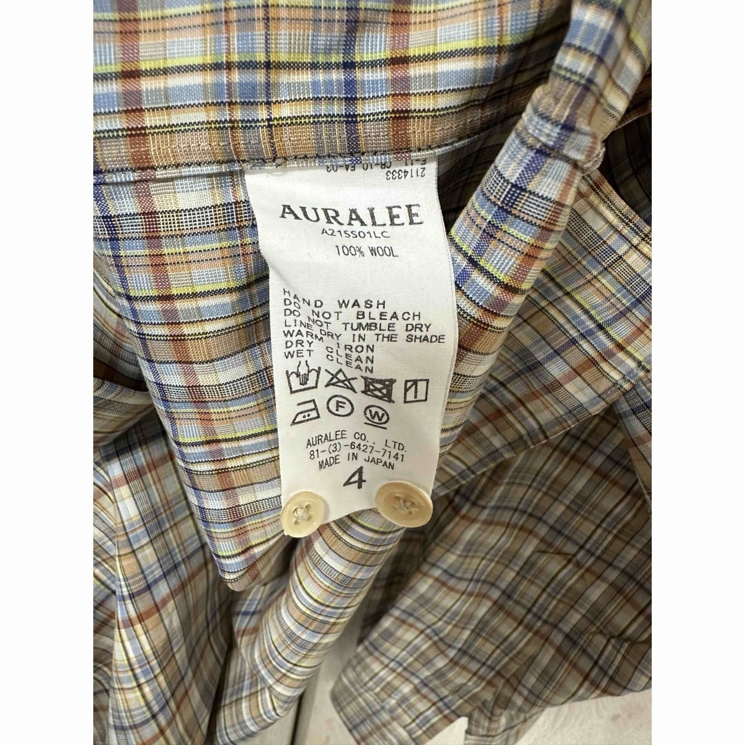 AURALEE(オーラリー)の【AURALEE】WASHABLE SUPER LIGHT WOOL CHECK メンズのトップス(シャツ)の商品写真