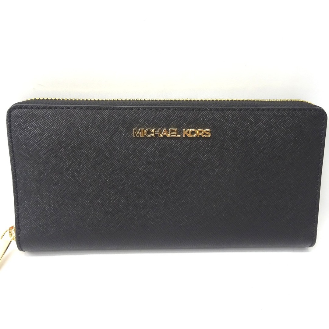 Michael Kors(マイケルコース)のマイケルコース 長財布 ラウンドファスナー長財布 ブラック Ft602042 超美品・中古 レディースのファッション小物(財布)の商品写真