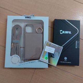 iPhone14 ３点セット  スマホショルダー カメラフィルム ガラスフィルム(iPhoneケース)