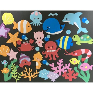 夏の壁面♡海の生き物たち　壁面飾り　８月　7月　保育園　幼稚園　施設　海(その他)