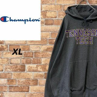 チャンピオン(Champion)のチャンピオン　パーカー　スウェット　ビッグシルエット　グレー　刺繍ロゴ　XL(パーカー)