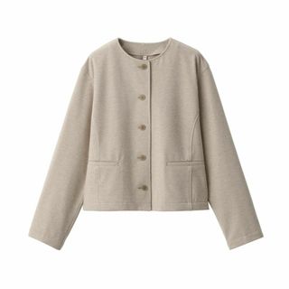 [MUJI] ジャケット ストレッチ起毛ノーカラージャケット レディース BC2(その他)