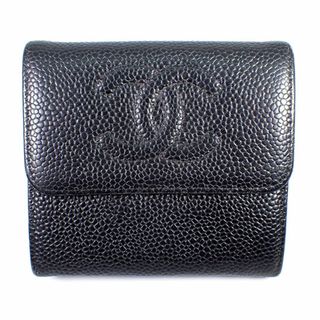 シャネル(CHANEL)のシャネル 7番台 ブラック ダブルホック 3つ折り財布[b35-57］(財布)