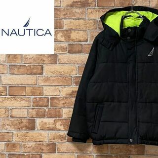 NAUTICA - ノーティカ　ダウンジャケット　刺繍ロゴ　黒　肉厚　キッズ　フリース　S(8)